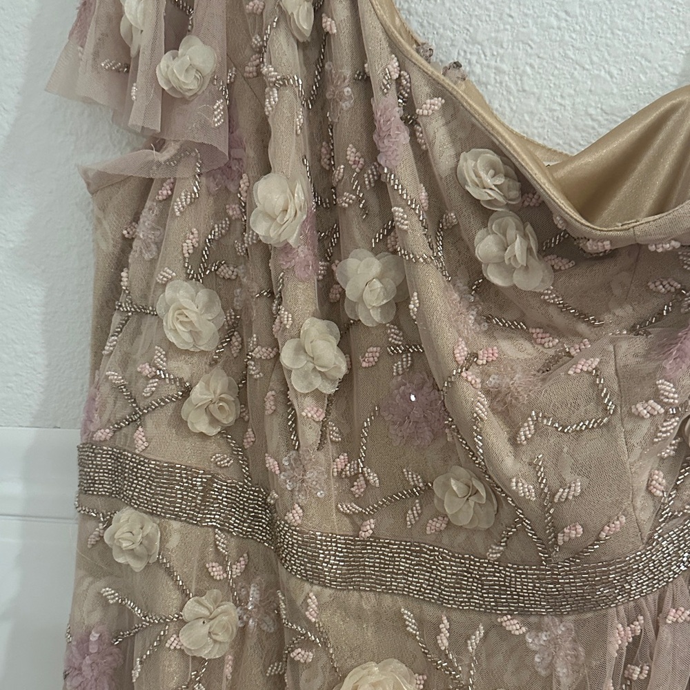Mac Duggal Blush Floral Embroidered Gown - Picture 2 of 7